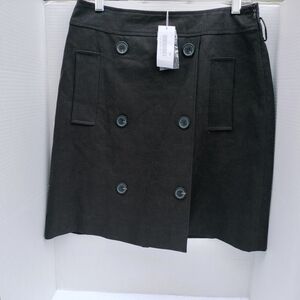 Cacharel Elegant Black Double-Breasted A-Line Skirt